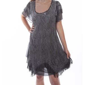 Pretty Angel Charcoal Embroidered dress